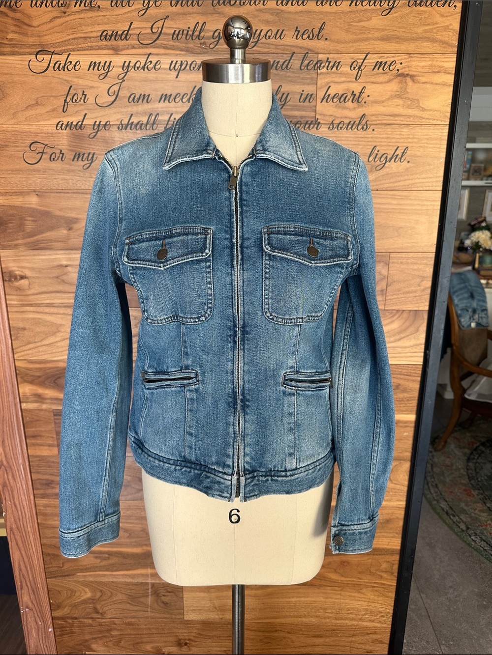 Ralph Lauren Blue Denim Zip-Front Jean Jacket